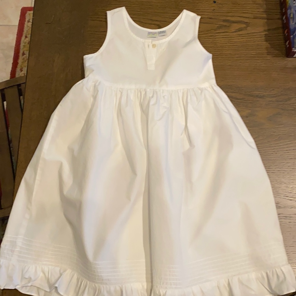 White cotton sundress girls 6x